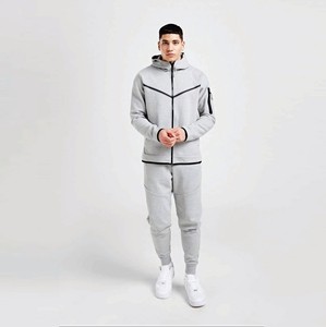 2026 OEM Vierge Personnalisable Survêtement d'hiver à capuche zippé pour homme en coton, ensemble streetwear, sweat à capuche et pantalon de jogging - Product Image 6