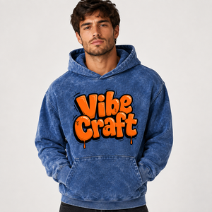 Sweat à capuche pour homme en coton épais, coupe oversize, effet délavé vintage, broderie personnalisée, style streetwear décontracté, vente en gros - Product Image 1