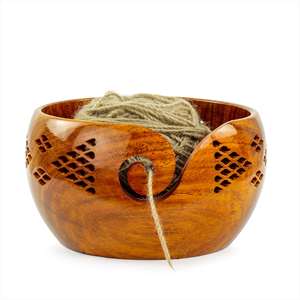 Good Quality Handmade Polished Yarn Bowl Hand Weaving Hand Knitting Wooden Yarn Bowl <b>Needlework</b> Top Selling Product - Product Image 1