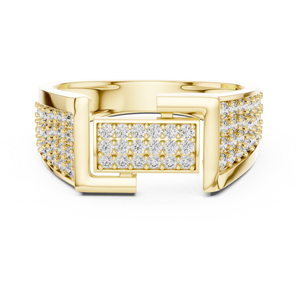 Bague de mariage pour homme en or massif 18K 14K avec diamant de laboratoire taille ronde DEF VVS, style boucle pavé de diamants, bijoux en gros - Product Image 3