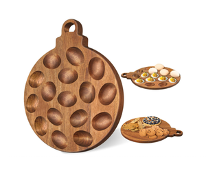 Wooden Deviled <b>Egg</b> Tray 24 Slots Personalized Serving Plate For <b>Egg</b> Display Handmade Crafted With Natural Wood Finish - Product Image 4