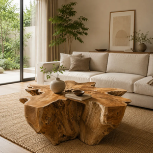 Modern Organic Solid Teak <b>Root</b> <b>Coffee</b> <b>Table</b> Unique Live Edge Rustic Style Handmade Premium Natural Wood Furniture - Product Image 5