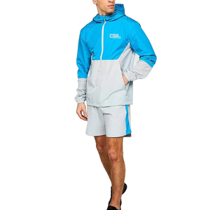 Men Breathable Windbreaker <b>Short</b> Set Lightweight Running Fitness Training Comfortable Athletic Wear Outfit - Product Image 3