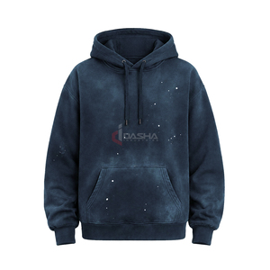 Sweat à capuche en molleton délavé vintage pour homme, en molleton bouclette épais, coupe oversize à épaules tombantes, avec logo personnalisé, en coton, vente en gros OEM - Product Image 1