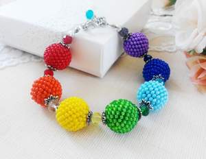 Pulsera Ajustable de Plata de Ley con Cuentas de Colores y Abalorios, Joyería Arcoíris, Bola del Orgullo LGBTQ, Lujo para Mujeres Lesbianas - Product Image 2