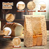 Sac en papier kraft brun écologique personnalisé pour boulangerie, idéal pour pain au levain, sandwichs et biscuits, avec fenêtre