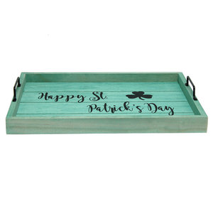 Plateau de service de Pâques en bois rose fait main, plateau décoratif en bois avec poignées, motif lapin de Pâques, décoration pour la maison et la cuisine, vente en gros - Product Image 3