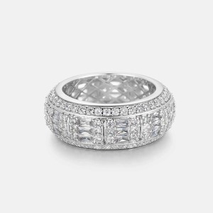 Unisex Hip Hop Cluster <b>Ring</b> Moissanite Fully <b>Iced</b> Design Hip Hop Moissanite Diamond <b>Ring</b> Sterling Silver for Unisex - Product Image 1