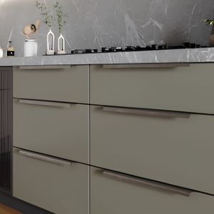 Poignée de tiroir en profilé aluminium à visser, quincaillerie de meuble moderne, finition lisse, design durable pour cuisine - Product Image 1