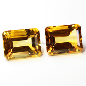 พลอยซิทรินทรงสี่เหลี่ยมขนาด12x10มม. สีเหลืองซิทรินสไตล์บราซิลเลี่ยนทำเครื่องประดับหินซิทรินขนาดใหญ่ - Product Image 3