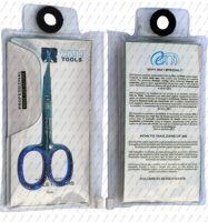 Ciseaux à cuticules courbés en acier inoxydable RMH Tools avec manche en acier, multifonctionnels, pour nail art, design durable
