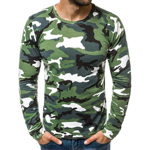 T-shirt Homme Slim Fit Manches Longues Automne Jeunesse Camouflage Col Loisir 100% Polyester avec Motif Gaufré pour Homme - Product Image 2