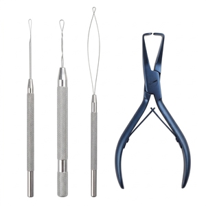 Pince polyvalente en acier inoxydable pour l'élimination des extensions capillaires avec instruments d'enfilage en boucle pour la pose et le retrait des extensions - Product Image 5