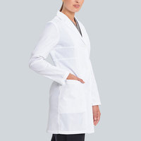 Blouse de laboratoire décontractée en coton et polyester tissé, manches longues, fermeture boutonnée sur le devant, poches profondes, longueur longue, pour le personnel d'usine