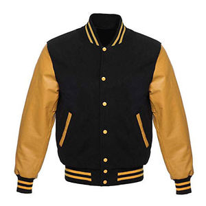 Veste de baseball universitaire d'hiver grande taille en laine 100% avec manches en fourrure de mouton, tailles S-XL, toutes les couleurs disponibles - Product Image 2