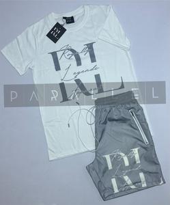 Ensemble décontracté pour homme en maille respirante 100% polyester avec chemise à col et short, couleur unie, pour l'été - Product Image 4