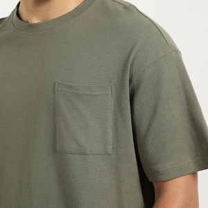 Conjunto de Camiseta y Pantalones Cortos para Hombre, Color Verde Oliva, Cuello Redondo, Tejido de Punto, Transpirable, Ropa Casual de Verano, Directo de Fábrica - Product Image 6