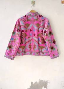 <b>Women</b> Velvet Embroidered Floral Jacket, Handmade Suzani Inspired Ethnic Winter <b>Coat</b>, Wholesale Clothing - Product Image 4