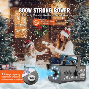 Máquina de Nieve de Alta Potencia de 800W con 8 Luces LED RGB, Control Remoto, Sistema de Equipo para Escenario con Efecto de Copos de Nieve - Product Image 2