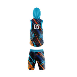 ชุดฟุตบอล 7 คนแบบซับลิเมชั่นสั่งทำพิเศษ พร้อมเสื้อเจอร์ซีย์แขนกุดแบบมีฮู้ดและกางเกงขาสั้น ผลิตจากโพลีเอสเตอร์ระบายอากาศได้ดี สำหรับผู้ใหญ่ทุกเพศ - Product Image 2