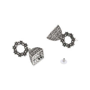 ต่างหูห้อยแบบจุมก้าอัฟกานิสถานชุบเงินออกซิไดซ์ รุ่น E3312OX - Product Image 1