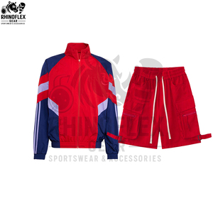 Men's Reflective Softshell Windbreaker Shorts Set 2-piece Nylon Tracksuit Summer Shirt Shorts <b>Wind</b> <b>Breaker</b> For Outdoor - Product Image 3