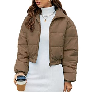Factory Manufacture Custom Made Low MOQ Women <b>Crop</b> <b>Puffer</b> <b>Jacket</b> Warm Winter Custom Embroidery Logo Bomber <b>Jacket</b> - Product Image 1