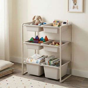 Taiwan Home Storage Furniture Manufacturer Household Small Middle <b>Big</b> 6-drawer DIY Toy Storage Organizer Plastic <b>Box</b> with Shelf - Product Image 1