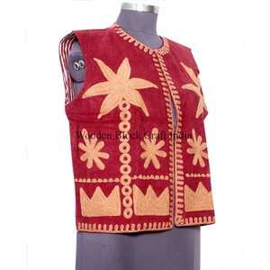 Chaleco indio vintage bordado, transpirable, ecológico, chaleco de invierno chic para mujer, estilo bohemio, chaleco de algodón con estampado floral. - Product Image 2