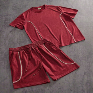 CLOVIX SPORTS Men Daily Wear Short Set Cotton T <b>Shirt</b> Shorts Summer Casual Outfit Streetwear - Product Image 1