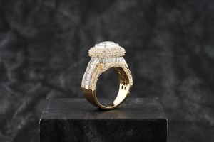 Hot Selling VVS Diamond 925 Sterling <b>Gold</b> Plated Hip Hop Wedding Anniversary <b>Ring</b> for Men Women with Diamond Test Passes - Product Image 2