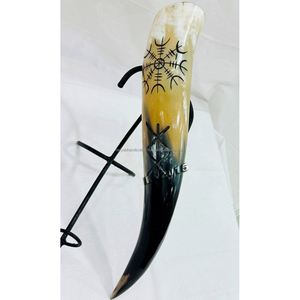 แตรเครื่องดื่มแกะสลักหรูหราสำหรับบ้านโรงแรม tayyab งานแกะสลักสไตล์รักทะเลงานฝีมือพร้อมขาตั้งโลหะ - Product Image 1