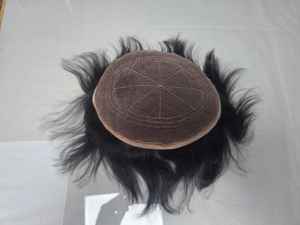 Prothèse capillaire complète en dentelle, cheveux humains indiens Remy, bouclée pour hommes, densité 100%, longueur courte TAZ HAIR BANGLADESH - Product Image 5