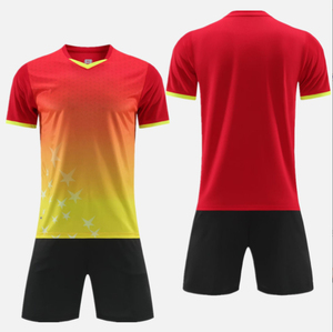 ชุดเสื้อฟุตบอลสีส้มไล่เฉดขาวแบบยูนิเซ็กซ์ แขนสั้น คอวี ระบายเหงื่อได้ดี ผลิตจากโพลีเอสเตอร์ 100% เหมาะสำหรับทุกฤดูกาล - Product Image 5