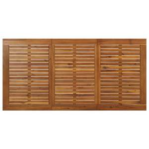 Ensemble de jardin en bois d'acacia massif avec table marron et noire, mobilier en métal thermolaqué - Product Image 5