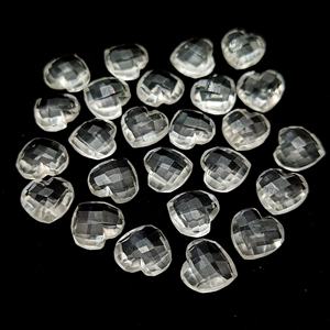 Cuentas de cuarzo cristalino facetadas talladas a mano en forma de corazón, piedras preciosas de 10 mm, cuarzo AAA, cuentas sueltas talladas tipo briolette para la fabricación de joyería. - Product Image 1