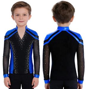 Traje de Patinaje Artístico para Niños de 6 a 16 Años, Top Metálico para Competencia, Práctica de Baile Latino, Ropa de Baile Infantil - Product Image 2