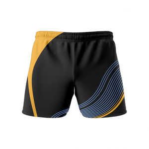 Short de rugby noir avec design rouge, haute qualité, respirant et confortable / Logo et taille personnalisés, prix abordable, OEM - Product Image 5