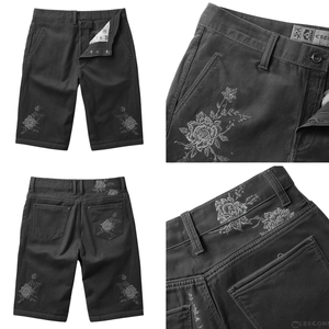 Pantalones Cortos de Moda Premium para Hombre, Color Gris Carbón, Bordados, Personalizados OEM ODM - Product Image 4
