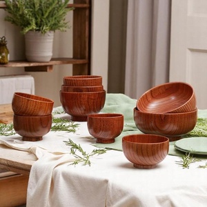 Bol de service en bois avec finition huile naturelle, finition cire d'abeille, finition polie, finition lisse - Product Image 6