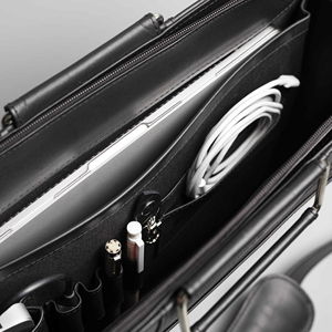 Bolso de cuero moderno, cómodo y duradero para portátil, de secado rápido, con múltiples bolsillos, estilo a prueba de viento, para unisex. - Product Image 6