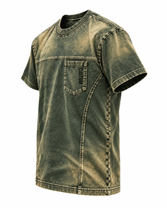 Camiseta de Algodón Oversize Vintage con Bolsillo y Lavado Ácido, Estilo Streetwear Unisex, Personalizada al por Mayor, Marca Privada - Product Image 6