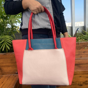 New Custom Large Capacity High Quality Recycled Leather Women's <b>Tote</b> <b>Bag</b> Luxury Designer Colorful Leather Handbags Shoulder <b>Bags</b> - Product Image 4