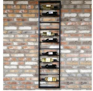 Porte-bouteilles mural en métal, support à verres, étagère murale multifonction en métal pour la maison, le bar, la cuisine, la salle à manger - Product Image 4