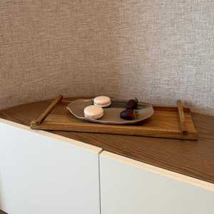 Bandeja de Servir de Madera de Roble Natural - Bandeja de Té Rectangular Moderna y Minimalista - Decoración Rústica para el Hogar, Regalo de Inauguración, Sala de Estar, Baño - Product Image 2