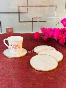 Ensemble de sous-verres en agate de haute qualité, design religieux, faits à la main, polis, durables, décoration d'intérieur pour le thé/le café - Product Image 3