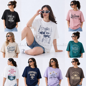Custom Printed Plus Size Women's <b>T</b>-<b>Shirts</b> 100% Cotton Crew Neck Drop Sleeve Casual Summer OEM Service Logo Front <b>T</b> <b>Shirts</b> Women - Product Image 3