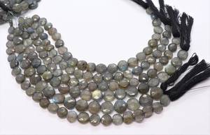Natural Flashy <b>Labradorite</b> Faceted Coin Shape Beads 7-8MM <b>Labradorite</b> Gemstone Beads <b>Labradorite</b> Coin Beads Strand For Jewelry - Product Image 4