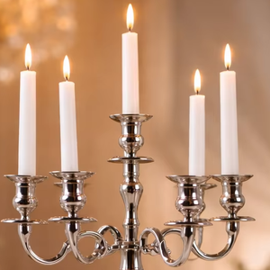 Centre de table en forme de candélabre doré, support de bougies de luxe, candélabre de table pour mariage, candélabre doré à 5 bras, support à bougies en métal - Product Image 4