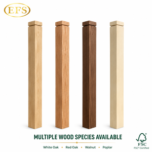 เสาบันไดไม้เนื้อแข็ง EFS สีขาวโอ๊ค สีแดงโอ๊ค วอลนัท ไม้ป็อปลาร์ สำหรับบันไดแบบโมเดิร์น ได้รับการรับรองมาตรฐาน FSC คุณภาพสูง - Product Image 1